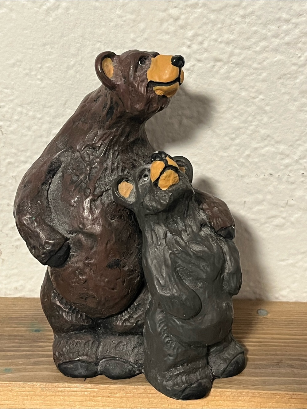 Brown and Black Bear Family Sculpture - Home Art